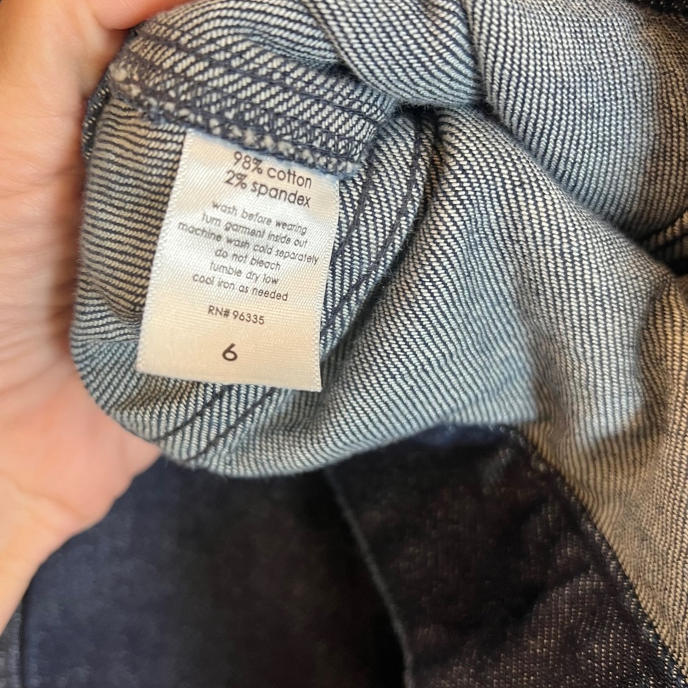 Susana Monaco Womens Cropped Denim Jacket Indigo Blue Snap Sleeve Size 6 - Picture 5 of 5